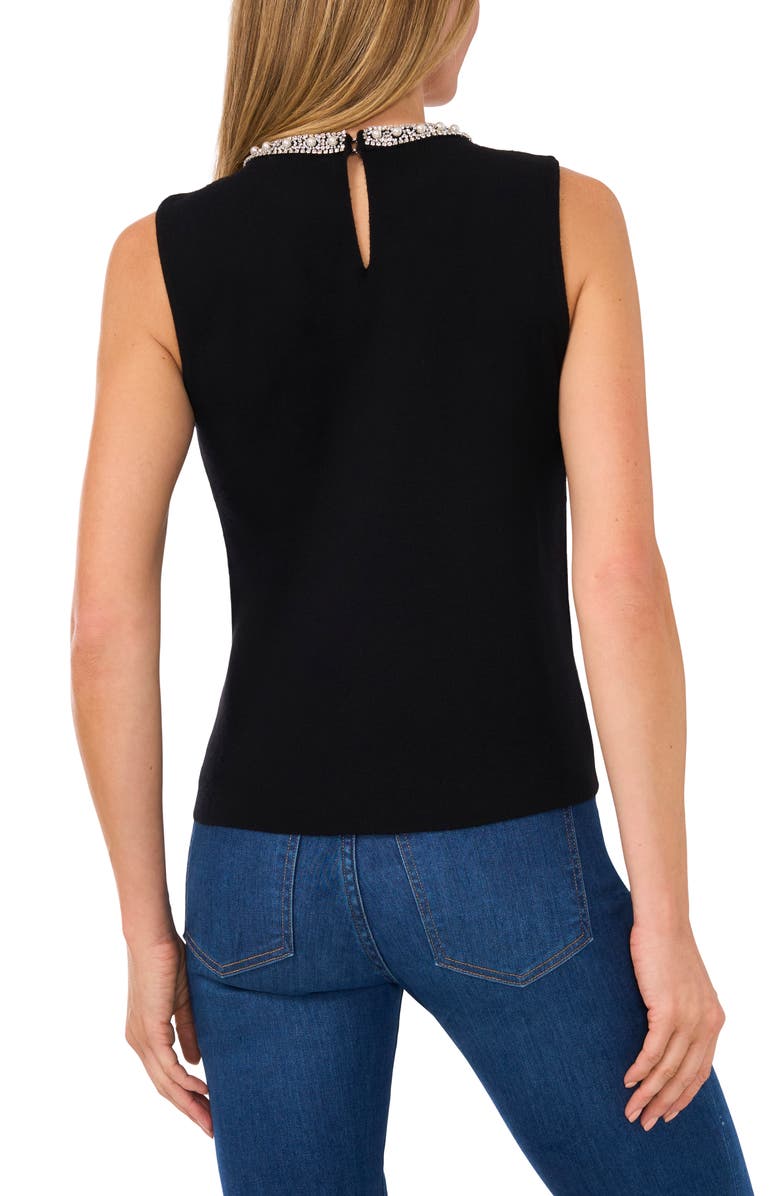 CeCe Embellished Imitation Pearl Sleeveless Sweater, Alternate, color, 