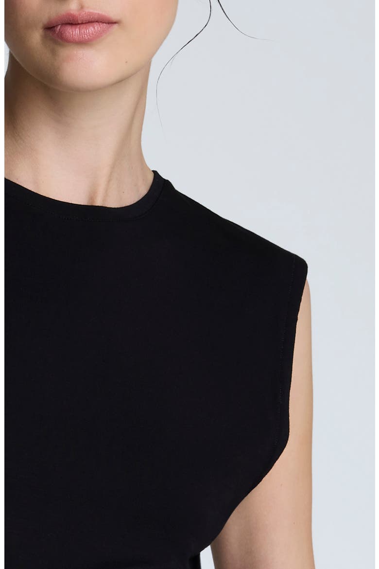 Ruched Sleeveless Knit Top, Alternate, color, BLACK