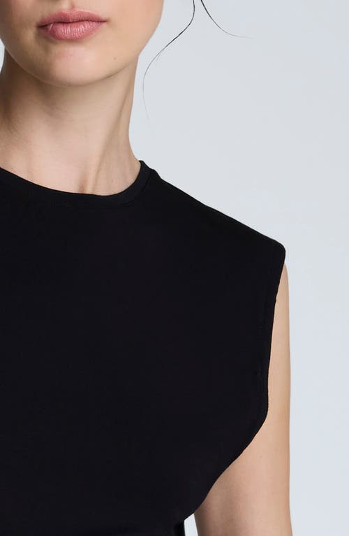 Kenneth Cole Sleeveless Side Rouched Knit Top In Black