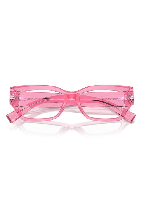 Dolce & Gabbana Dolce&gabbana 53mm Rectangular Reading Glasses In Transparent Pink