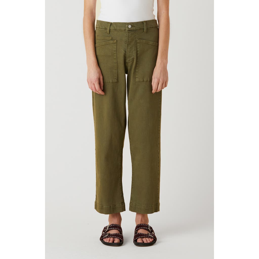 Le Jean Colette Patch Pocket Ankle Pants In Army Green