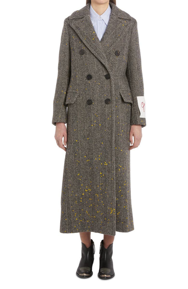 Golden Goose Long Double Breasted Wool Coat, Main, color, 