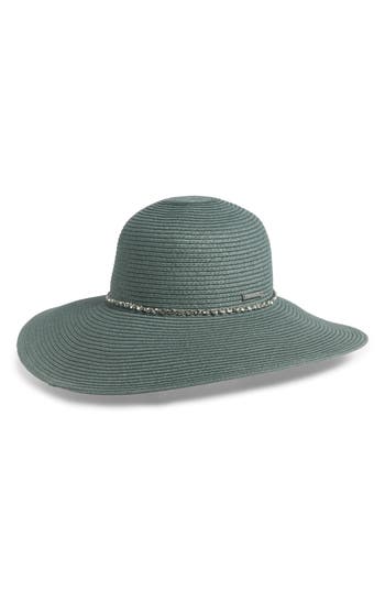 VINCE CAMUTO VINCE CAMUTO RHINESTONE TRIM STRAW FLOPPY HAT