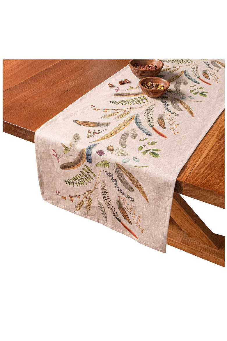 Forest Walk Linen Table Runner, Alternate, color, CAF AU LAIT