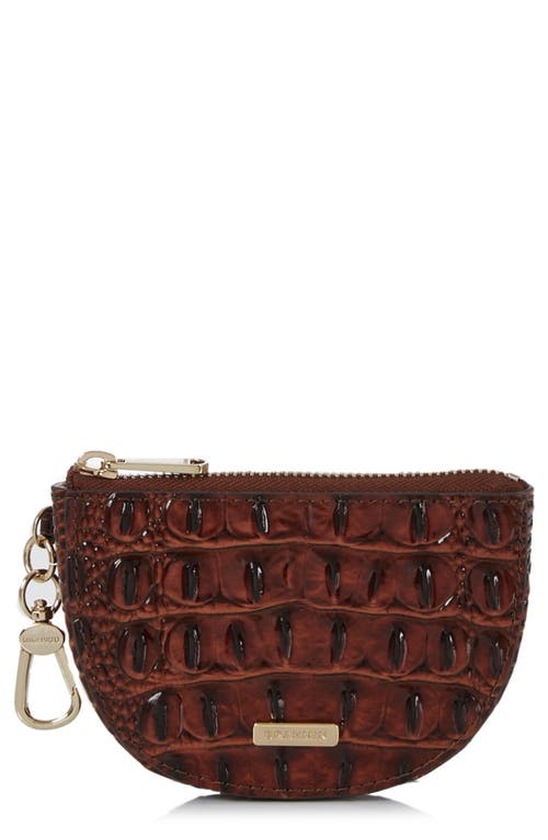 Brahmin Britt Croc Embossed Leather Coin Purse in Pecan at Nordstrom