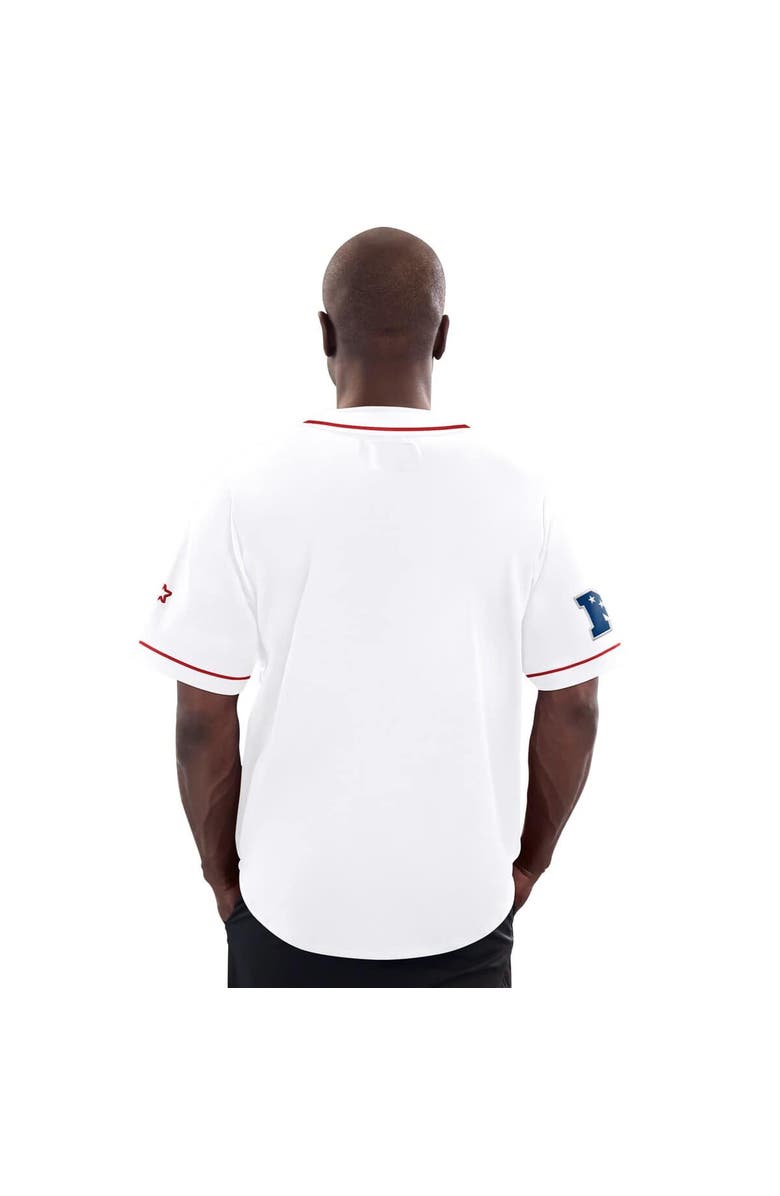 STARTER Men's Starter White Houston Oilers Relay Vintage Full-Button Baseball Jersey, Alternate, color, White