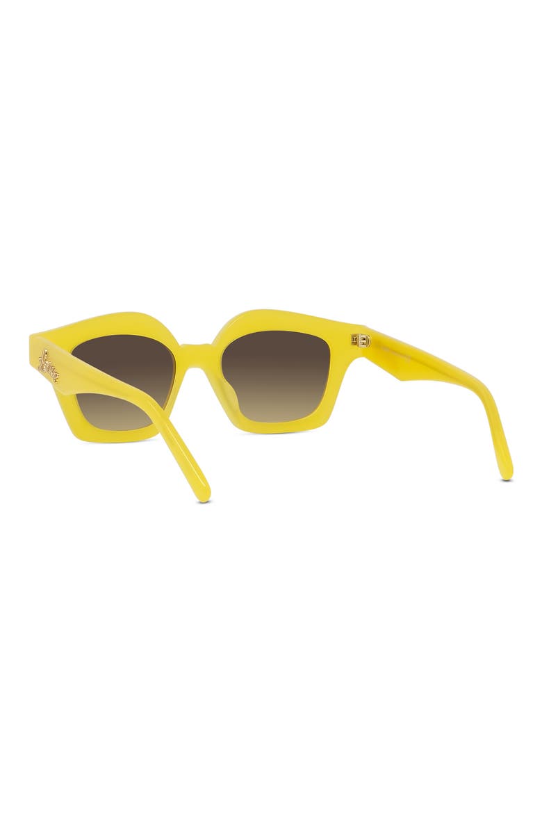 49mm Cat Eye Sunglasses, Alternate, color, SHINY YELLOW / GRADIENT SMOKE