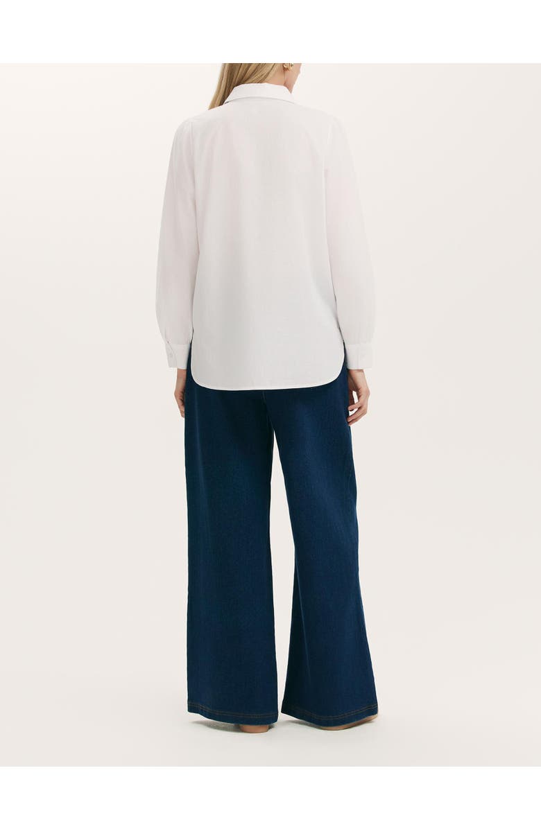 Finery London Remy Lace Detail Cotton Shirt, Alternate, color, White