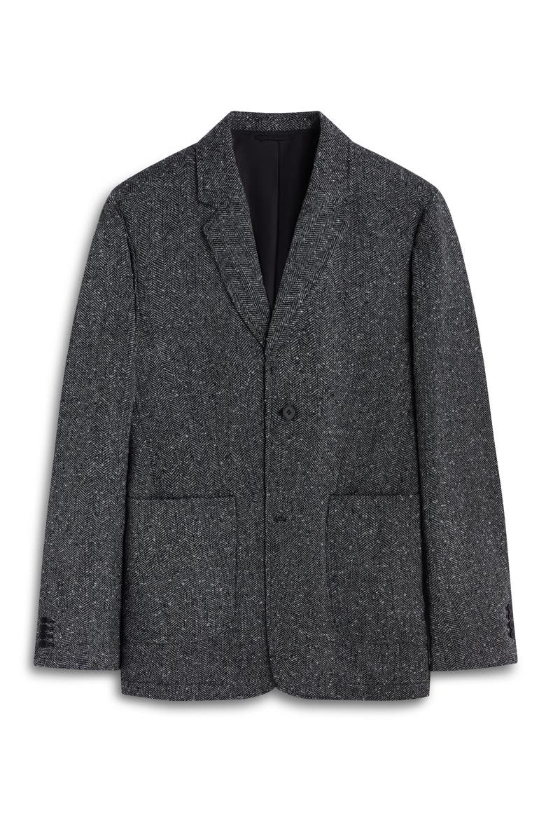 Herringbone Jacket with Removable Bib, Alternate, color, BLACK
