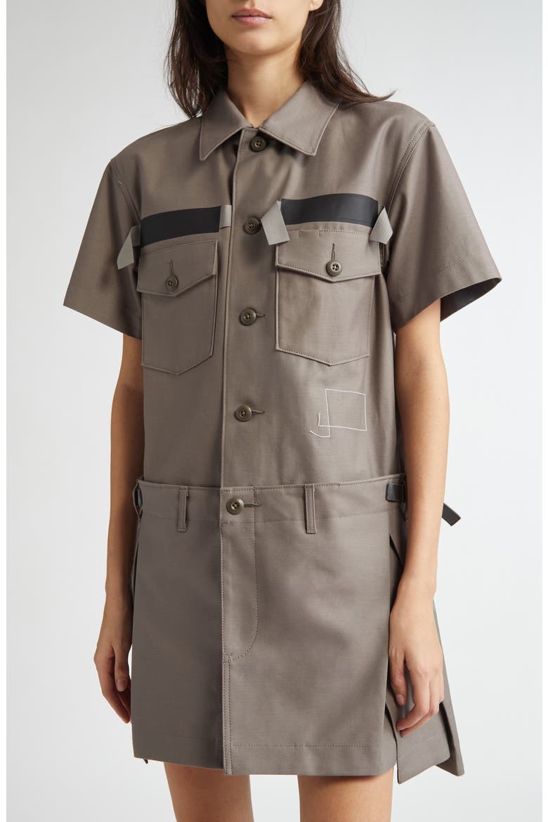 Cotton Cargo Dress, Alternate, color, TAUPE