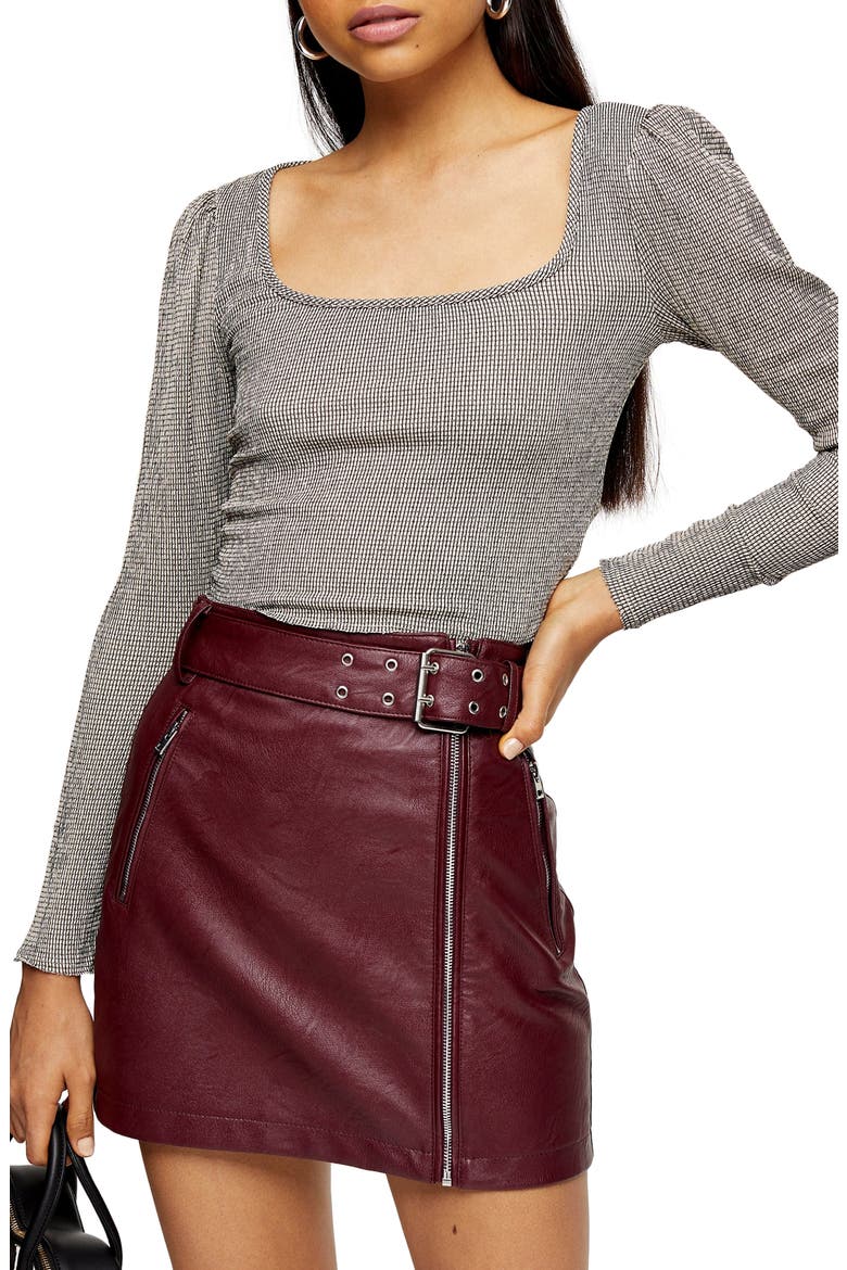 Square Neck Crop Top, Main, color, GREY