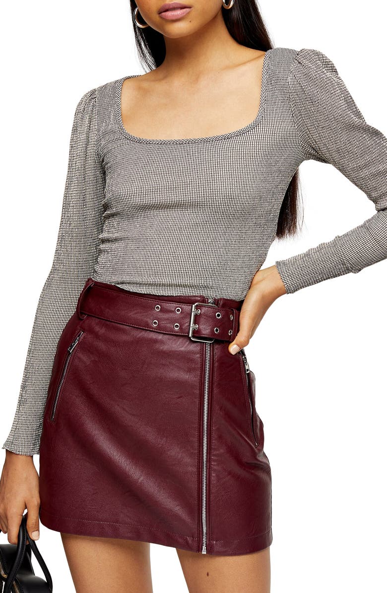 Topshop Square Neck Crop Top, Main, color, 