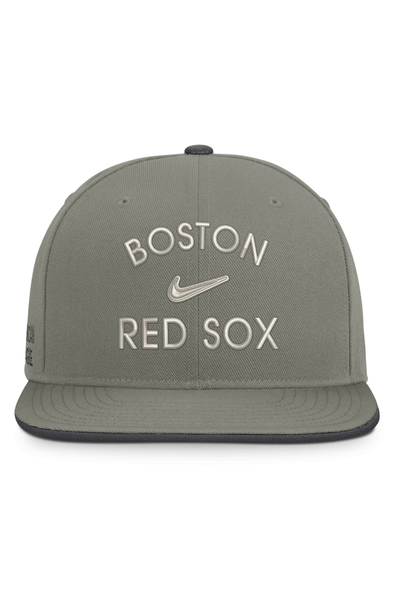 Men's Nike Olive Boston Red Sox Pro Dri-FIT Snapback Hat, Alternate, color, Gray