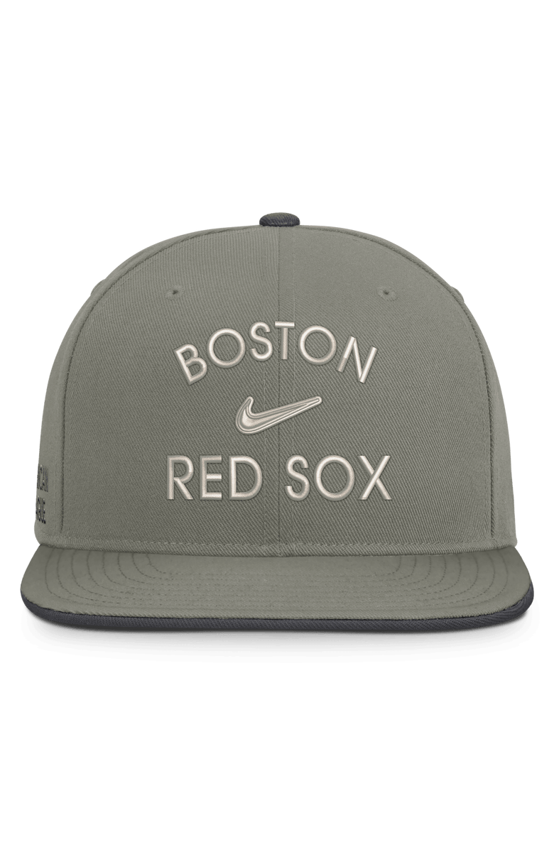 Nike Men's Nike Olive Boston Red Sox Pro Dri-FIT Snapback Hat, Alternate, color, Gray