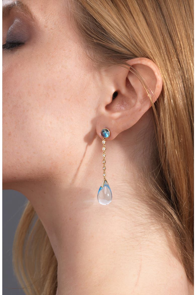 Naughty Cabochon Drop Earrings, Alternate, color, PALE BLUE