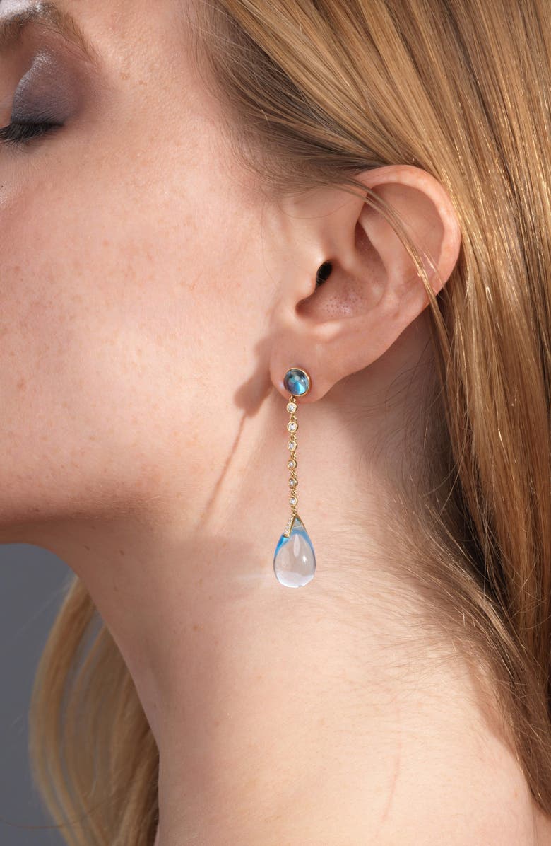GOSHWARA Naughty Cabochon Drop Earrings, Alternate, color, Pale Blue