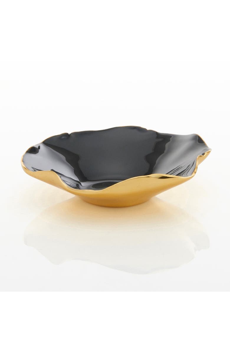 Lunares Ruffled Graphite Bowl, Alternate, color, Gold