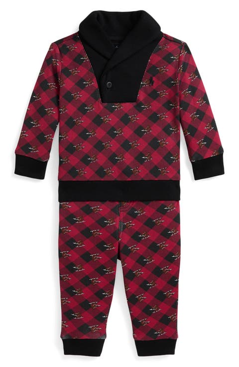 Skate Check Cotton Top & Pants Set (Baby)
