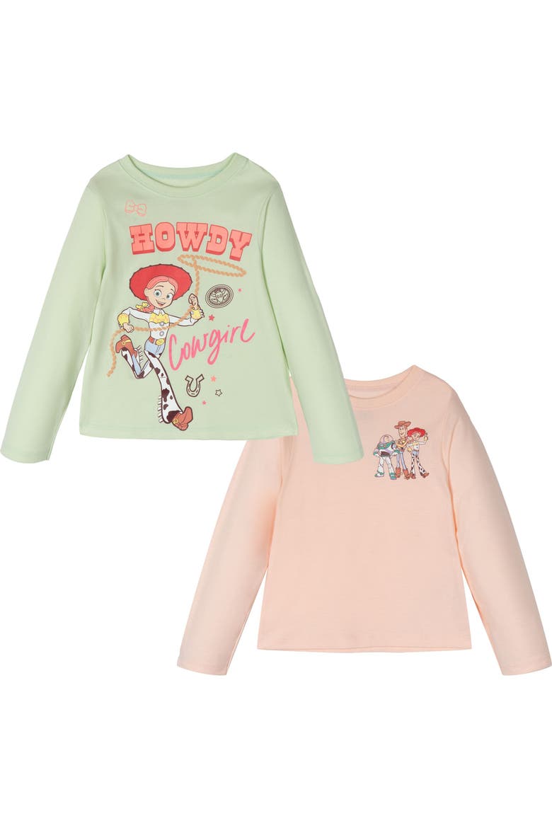 Toy Story 2-Piece Long Sleeve T-Shirt Set, Main, color, Green Pink Toy Story