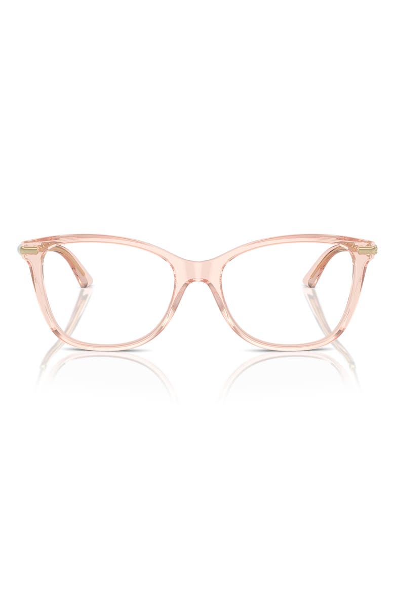Jimmy Choo 52mm Pillow Optical Glasses, Main, color, Transparent Pink / Demo Lens