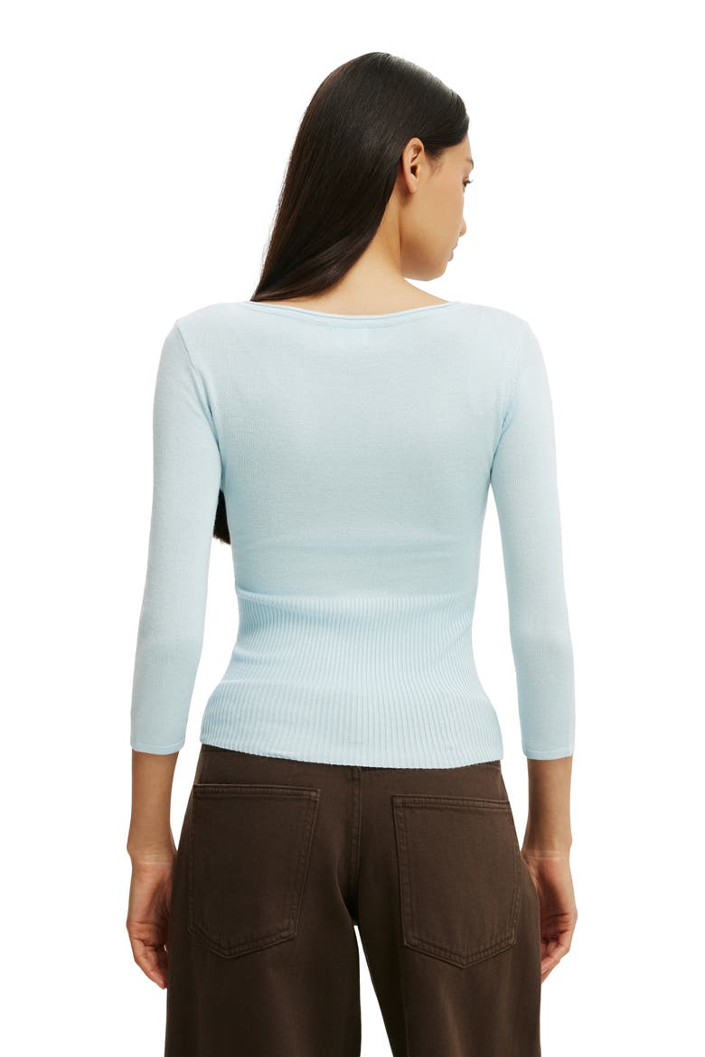 Women's Close Knit Boat Neck, Alternate, color, Seaside Blue