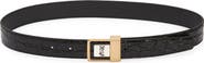 Saint Laurent Monogram Croc Embossed Calfskin Leather Belt