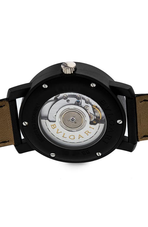 Shop Watchfinder & Co. Bvlgari  Bvlgari Leather Strap Watch, 40mm In Black