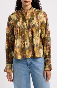 LOVE THE LABEL Wiley Ruffle Pintuck Cotton Shirt