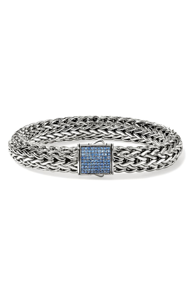 John Hardy Icon Bracelet, Sterling Silver, Pavé, 10.5mm, Main, color, Blue Sapphire