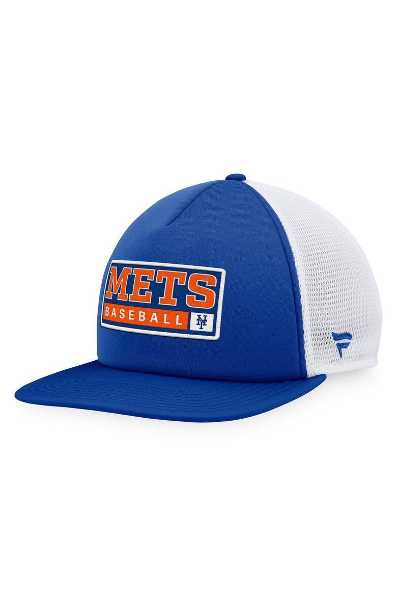 Men's Majestic Royal/White New York Mets Foam Trucker Snapback Hat, Main, color, Royal