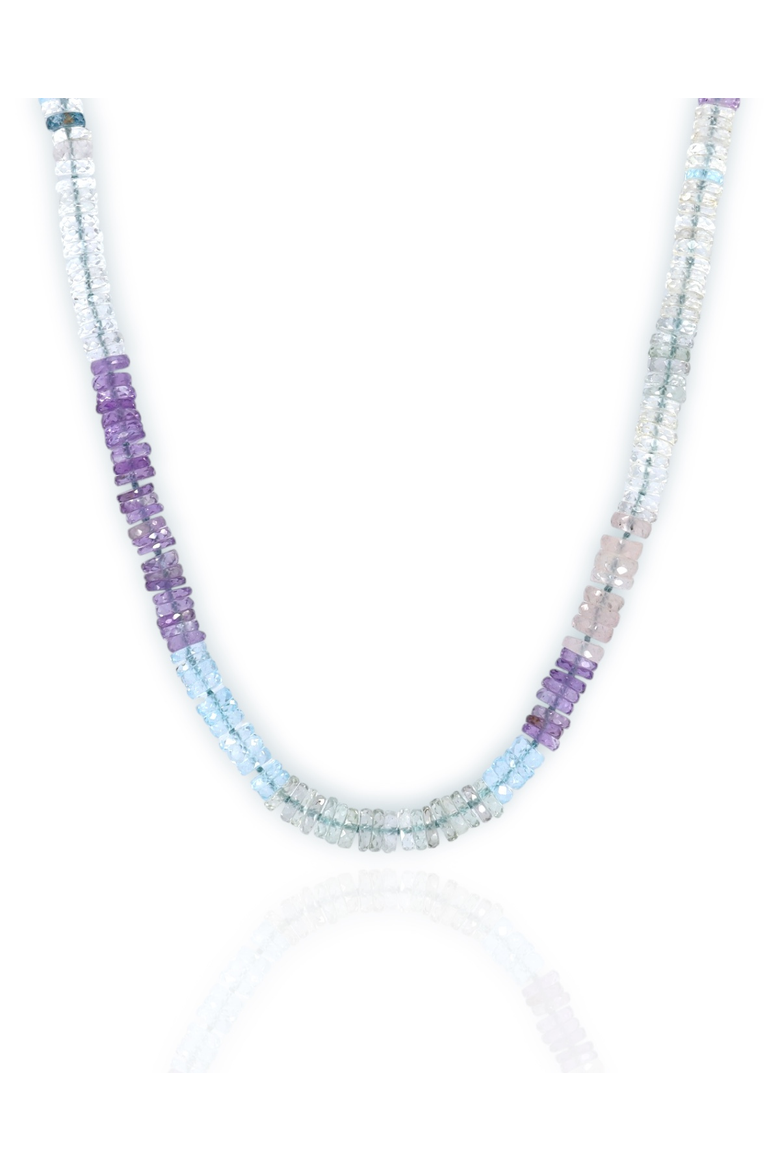 Faceted Gemstone Necklace - Clear Quartz, Amethyst, Topaz, Beryl, Rose Quartz, Main, color, 19-21"