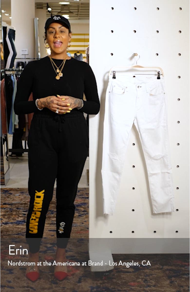 Dre Ripped Raw Hem Crop Skinny Jeans, sales video thumbnail