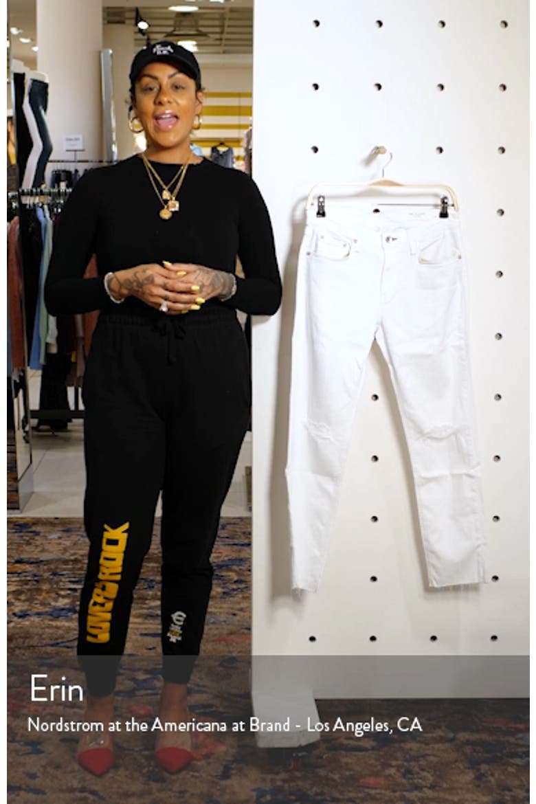 Dre Ripped Raw Hem Crop Skinny Jeans video