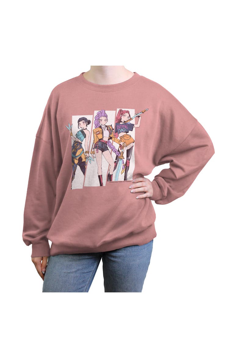 Junior's KPop Demon Hunters Huntrix Idols Manhwa Style  Sweatshirt, Main, color, Desert Pink