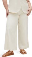 City Chic Viven Linen Blend Wide Leg Pants