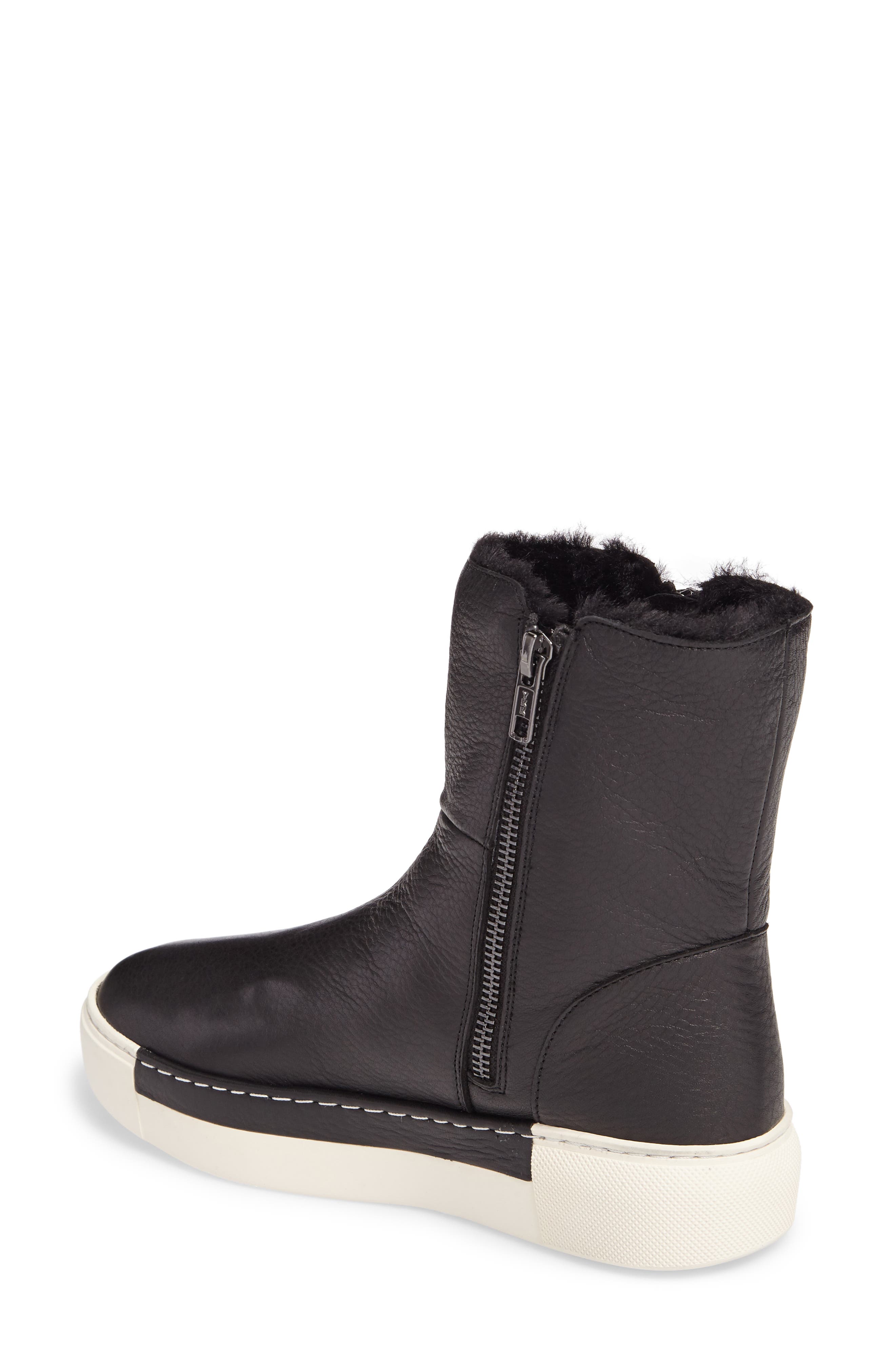 Victory Double Zip Boot, Alternate, color, BLACK LEATHER