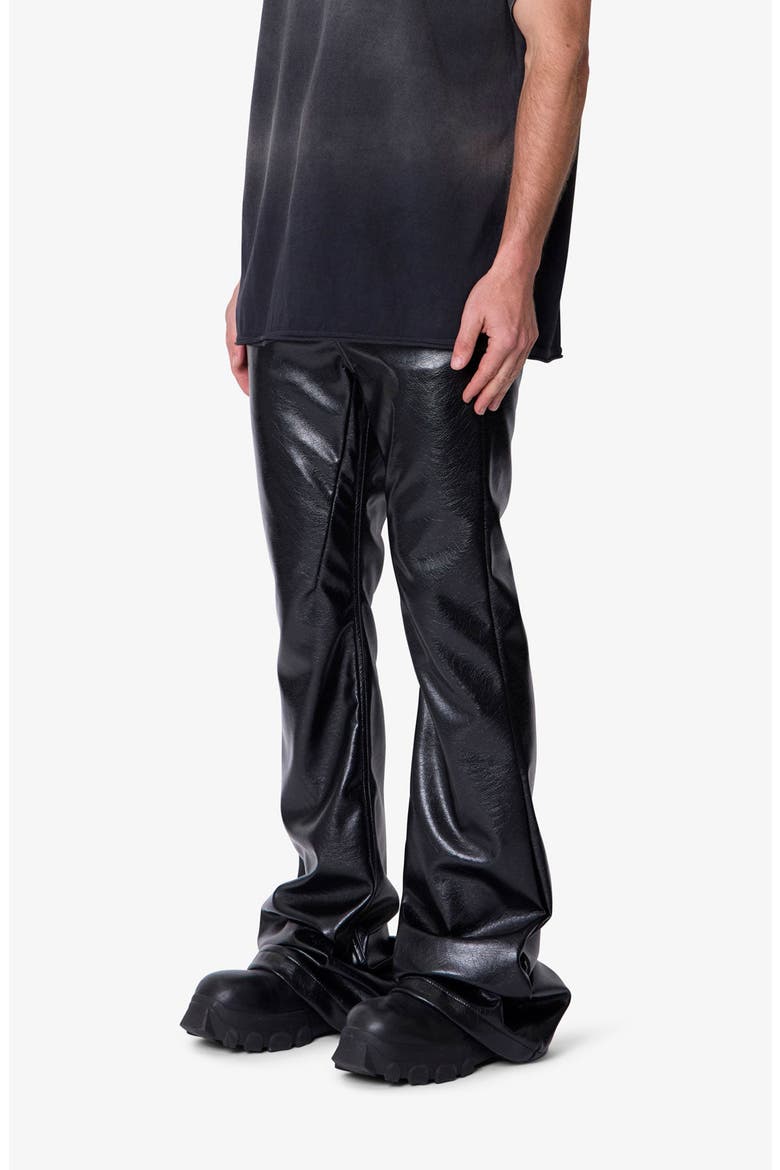 Super Stacked Faux Leather Pants, Alternate, color, BLACK