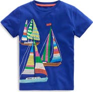 Mini Boden Kids' Sailboat Superstitch T-Shirt