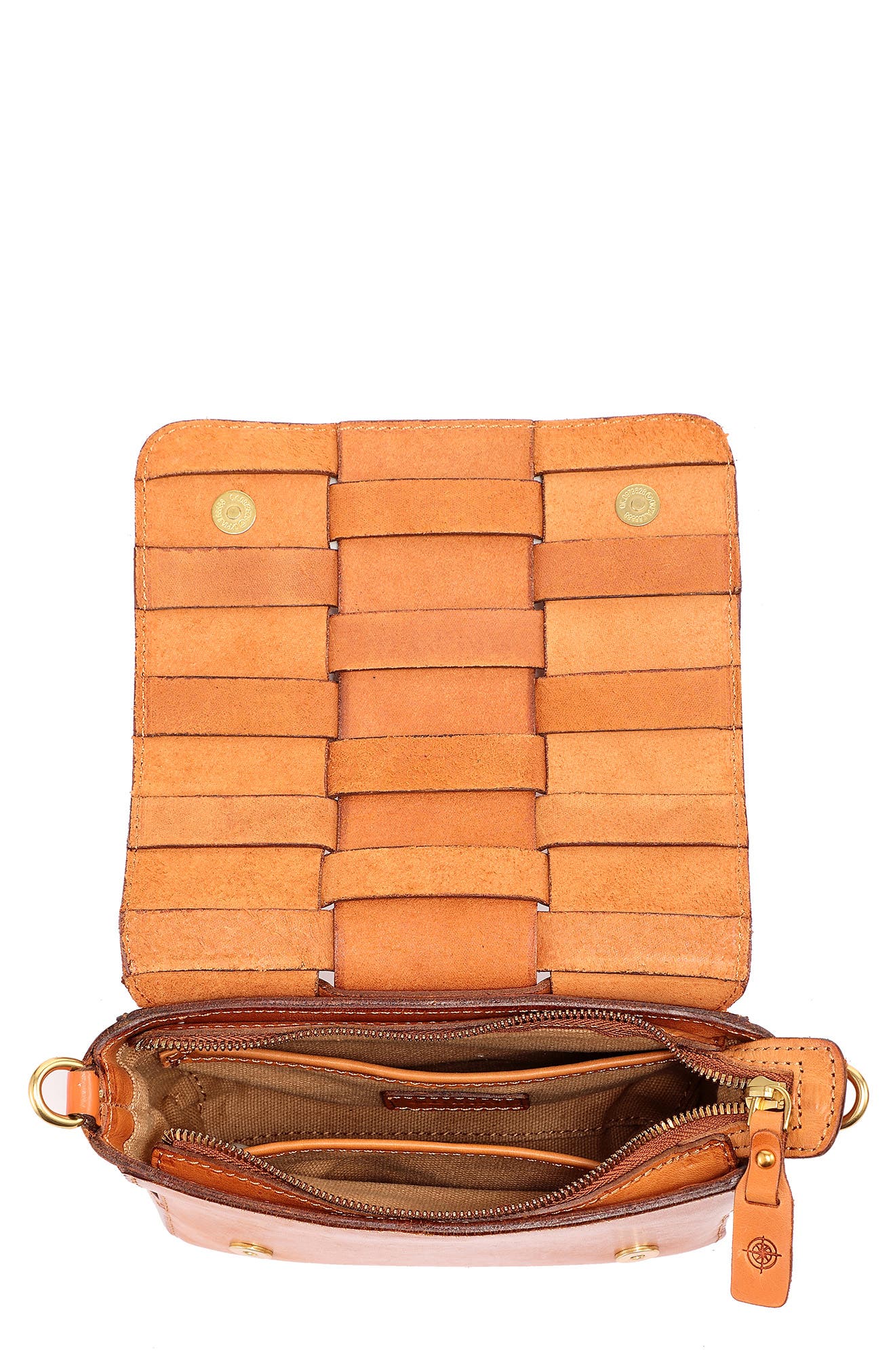 Lupi Woven Leather Crossbody Bag, Alternate, color, CARAMEL