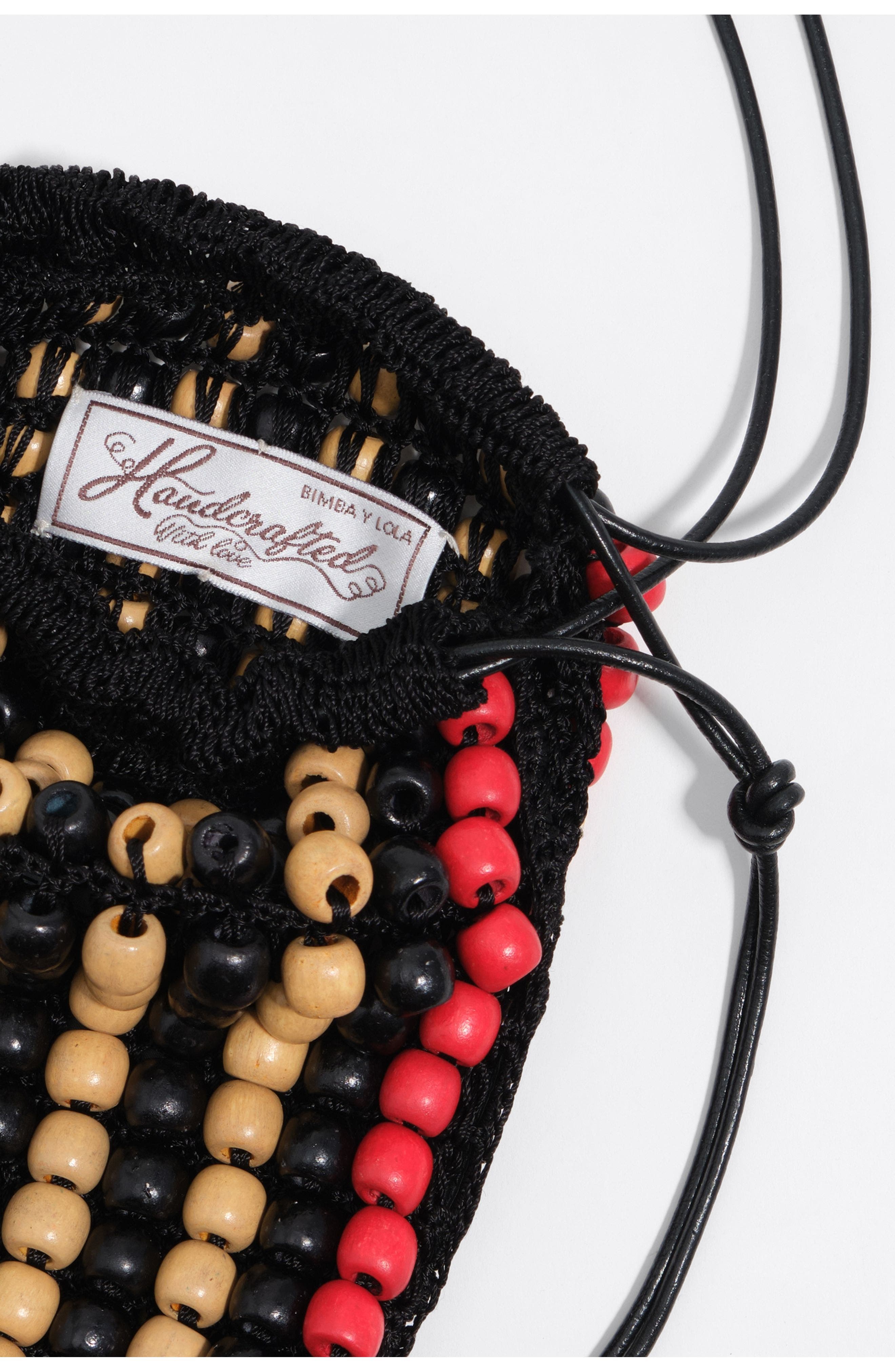 Bimba y Lola Crochet Mini Bag, Alternate, color, Black