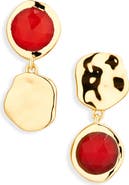 Monica Vinader Lucky Red Onyx Asymmetric Drop Earrings