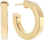 LANA 14K Gold Square Tube Hoop Earrings