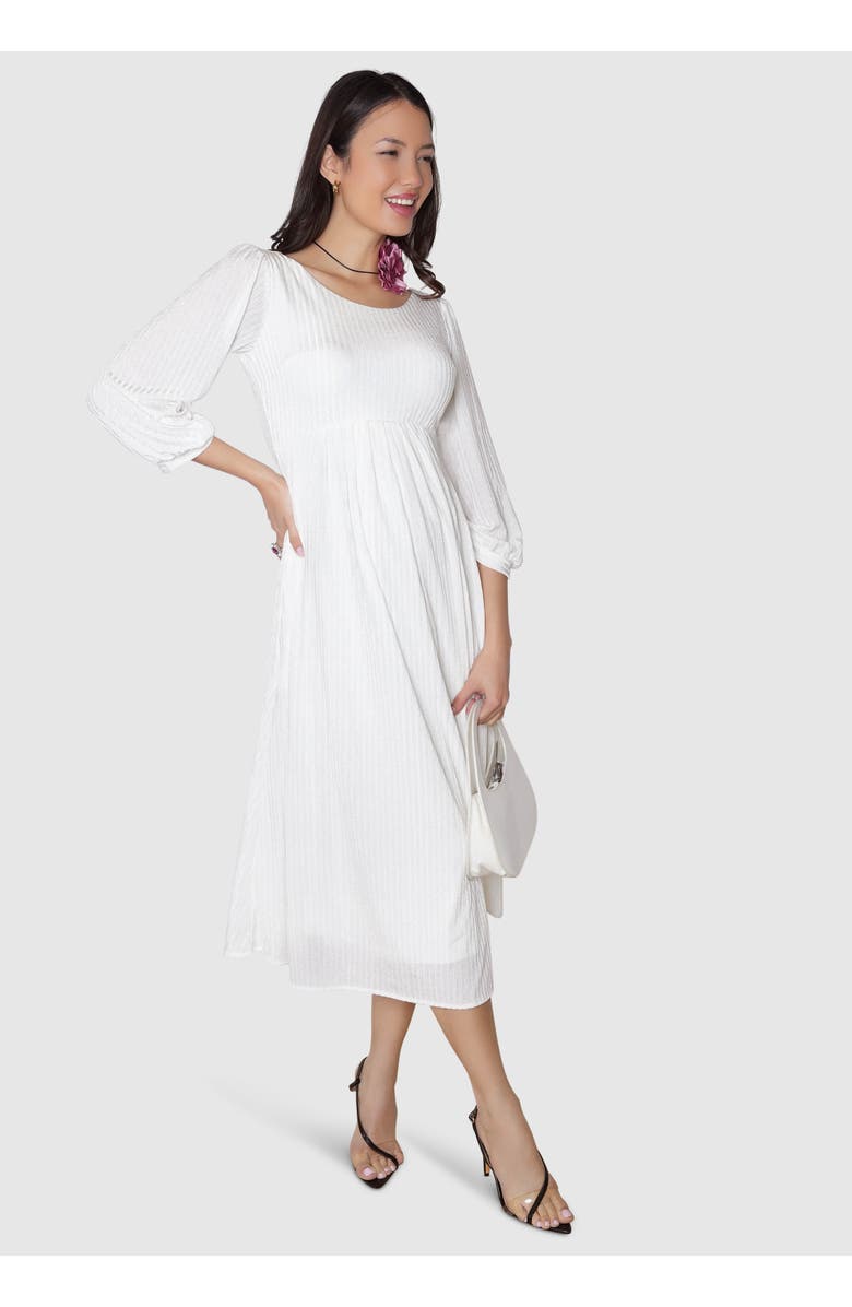 Tiffany Rose Maternity Isla Ribbed Jersey Dress, Main, color, Ivory