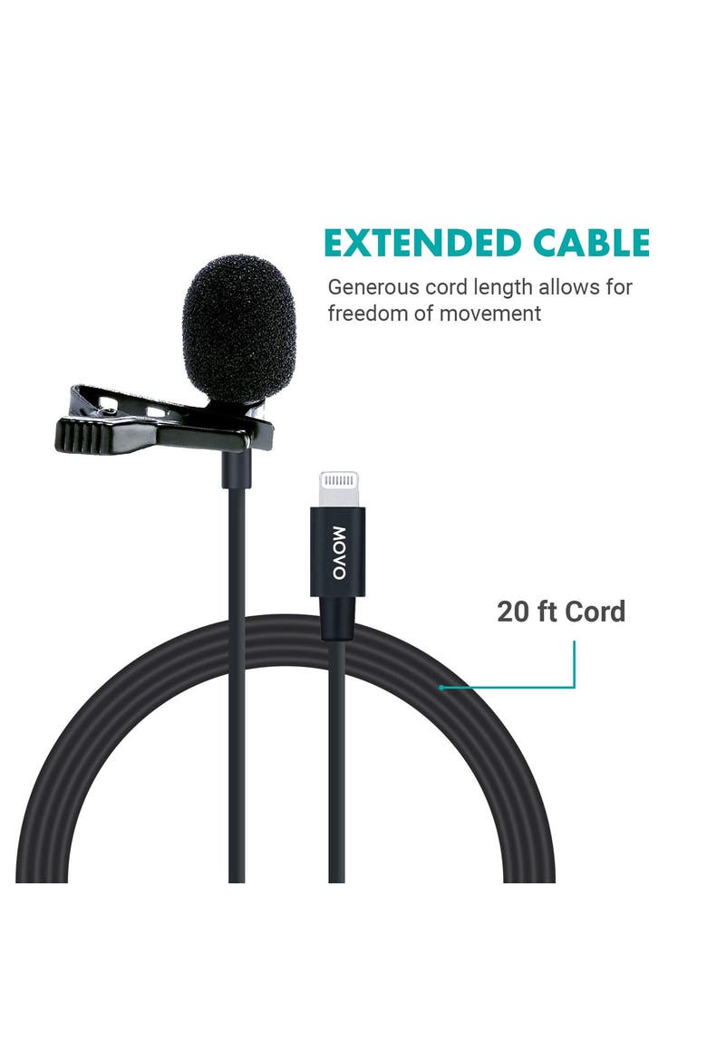 iLav-L Digital Lavalier Omnidirectional Clip on Microphone, Alternate, color, Black