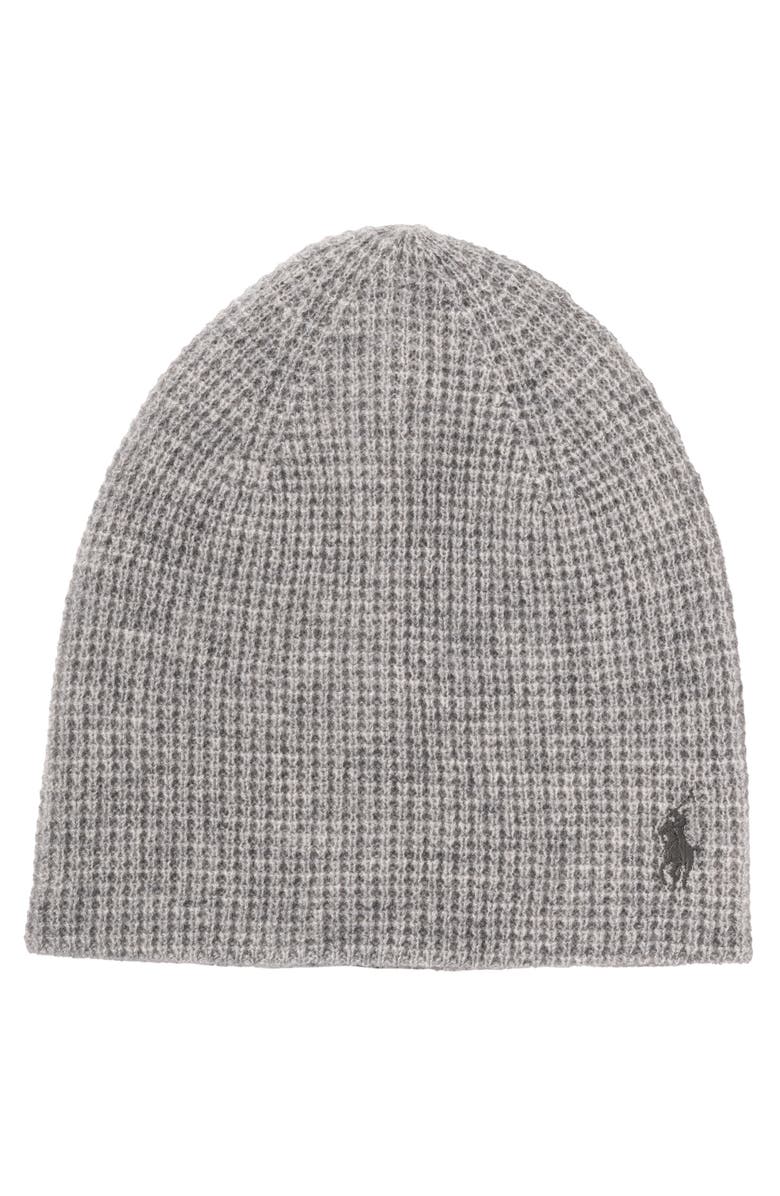 Polo Ralph Lauren Thermal Travel Beanie, Main, color, Fawn Grey Heather