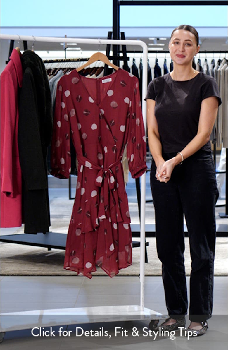 Begin Again Long Sleeve Faux Wrap Dress, sales video thumbnail