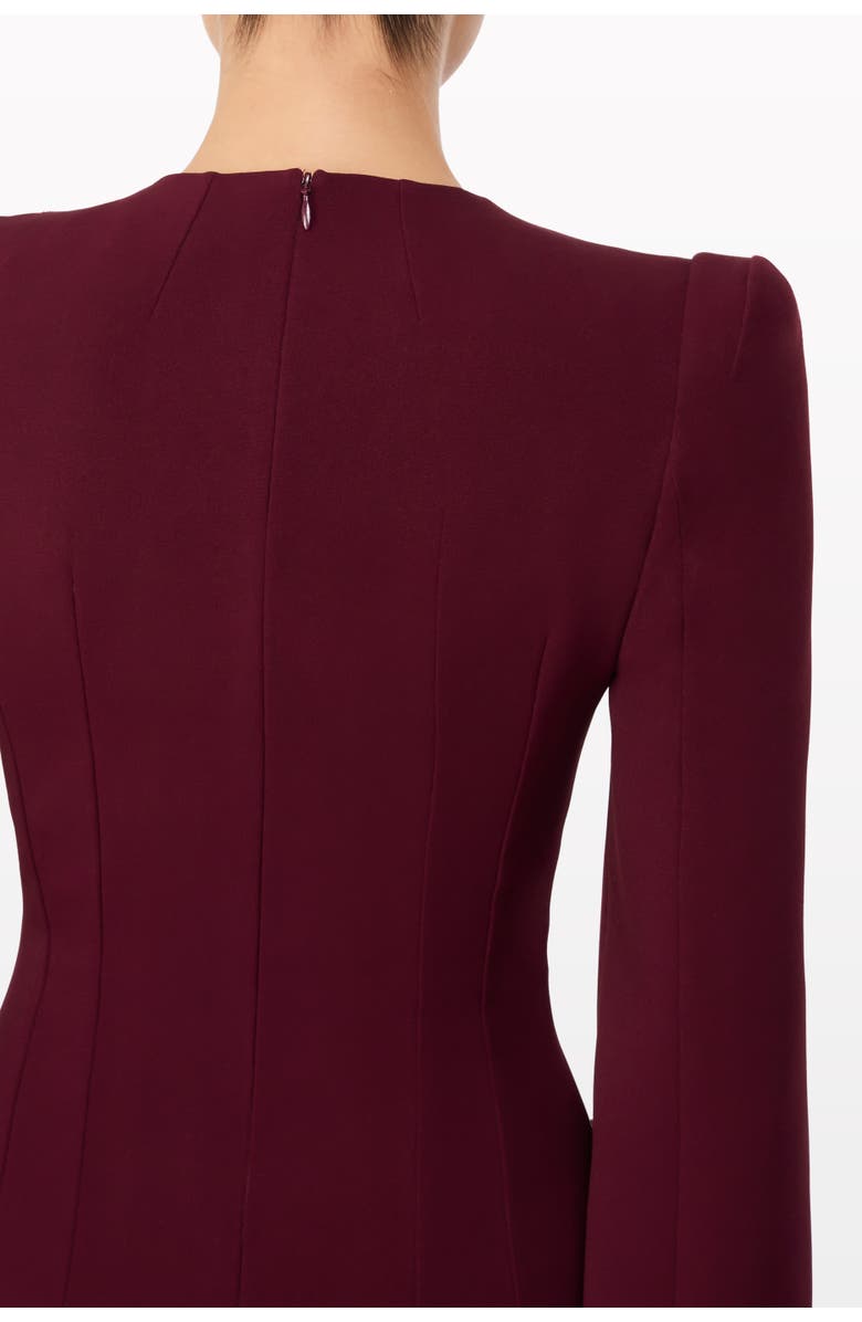 Jenny Packham Love Bow Split-sleeve Midi Dress, Alternate, color, Cardinal