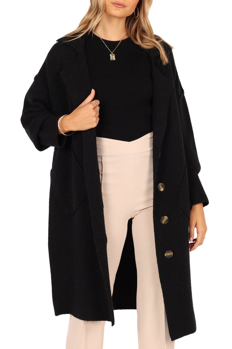 Ivy Coatigan Sweater, Main, color, BLACK