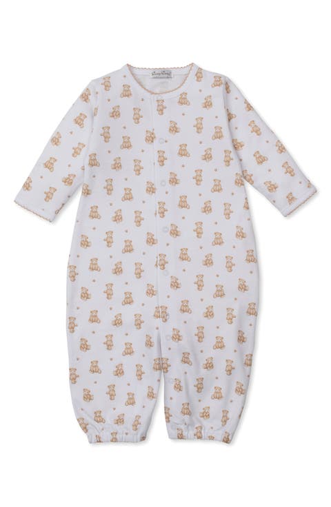 Teddy Bear Print Convertible Pima Cotton Gown (Baby)