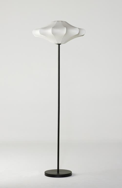 Brightech Atlas 67' Modern Led Tall Floor Lamp With Unique White Resin Shade In Classic Black